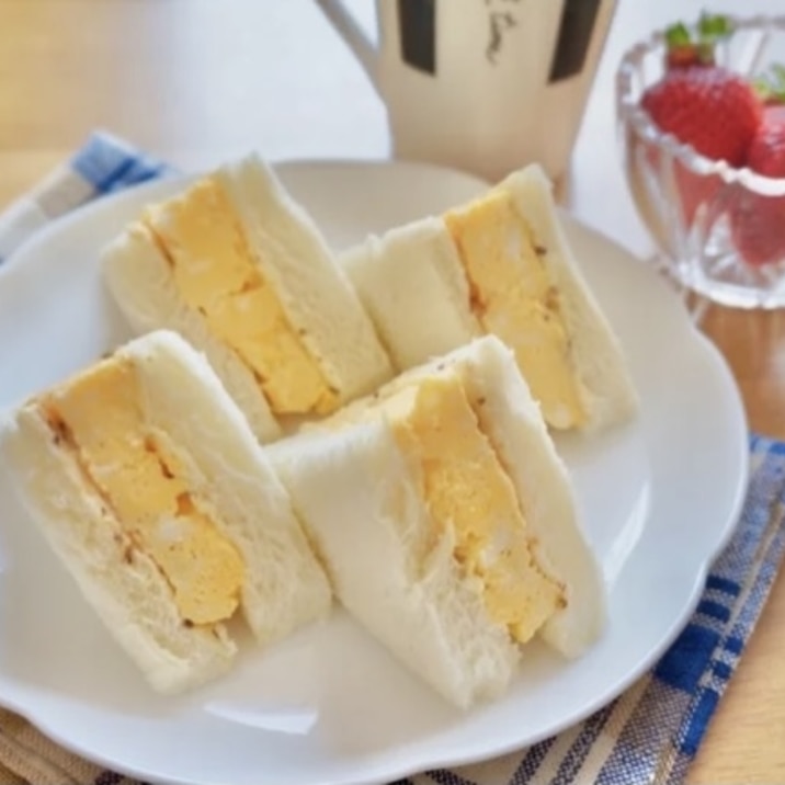 喫茶店風♡レンジで簡単!厚焼きたまごサンド